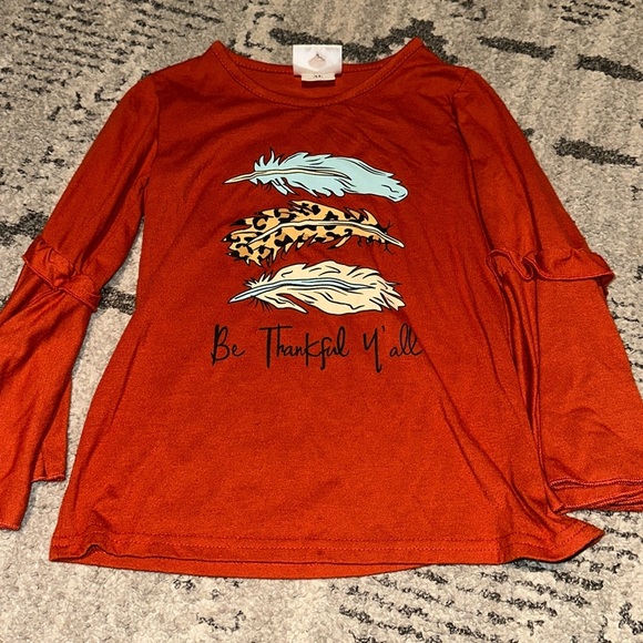 Ruffle Girl Fall Thankful Shirt size XL fits a 6 IMO - Picture 1 of 3